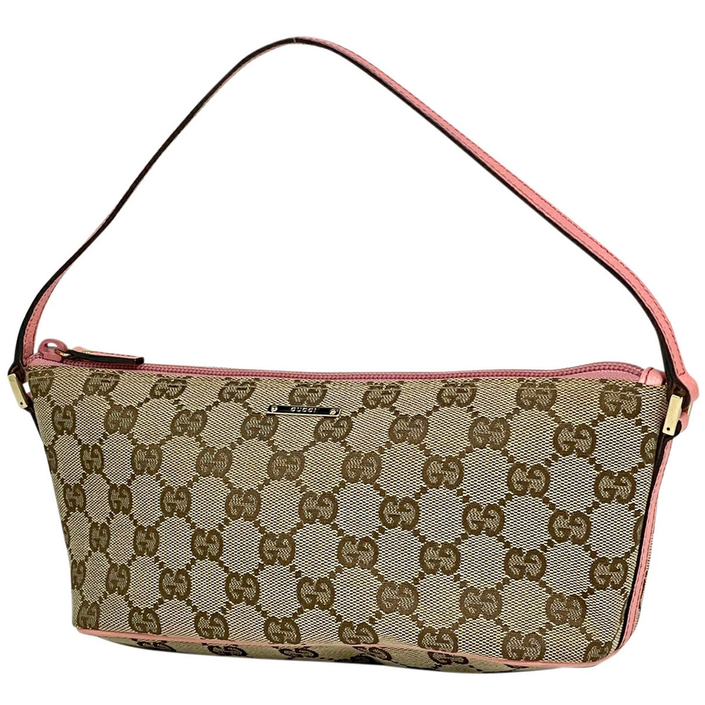 Gucci GG handbag accessory Clutch logo canvas beige pink